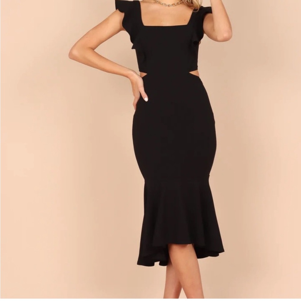 Petal + Pup YVONNE HI LO MIDI DRESS - BLACK